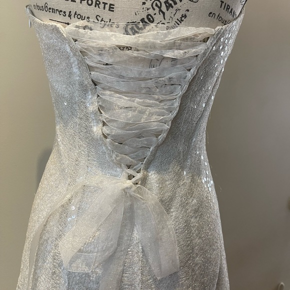 Icy-Webbed Sequin Criss-Cross Back Dress - Picture 9 of 11